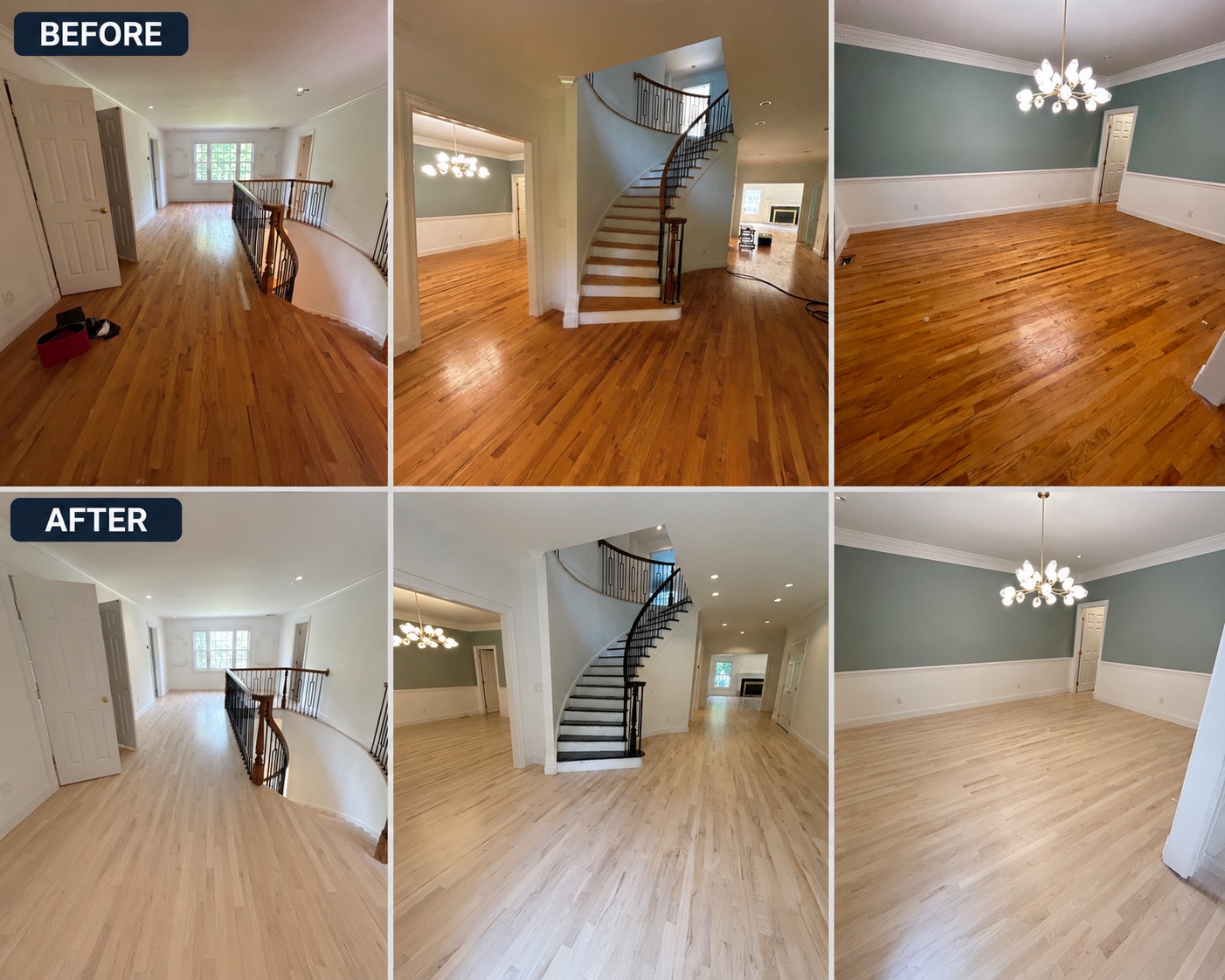 Hardwood floor before and after project 2