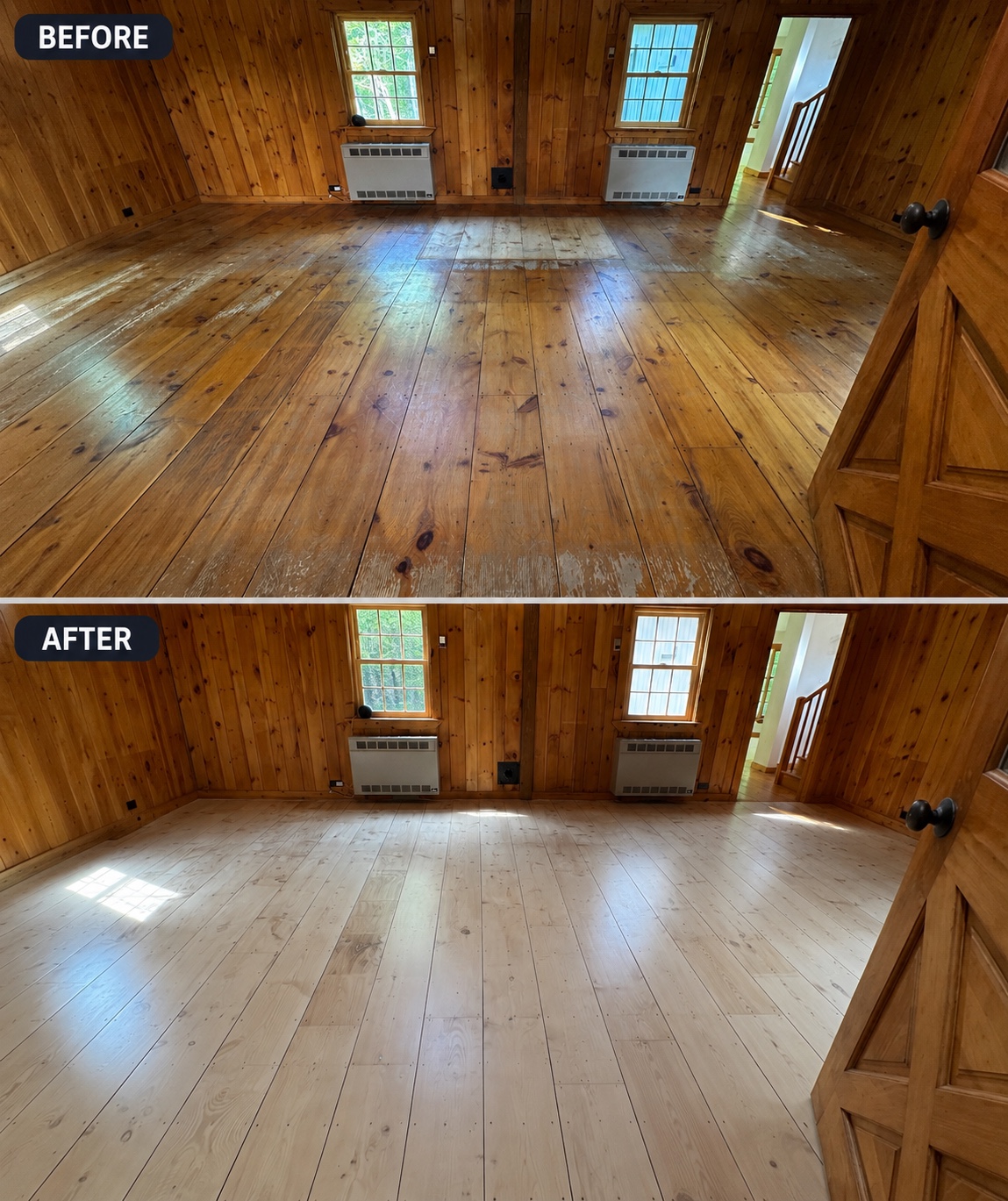 Hardwood floor before and after project 6