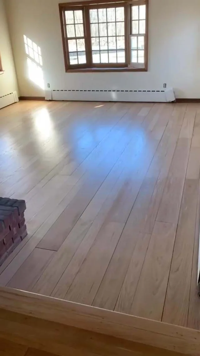 Natural oak in a sunny room